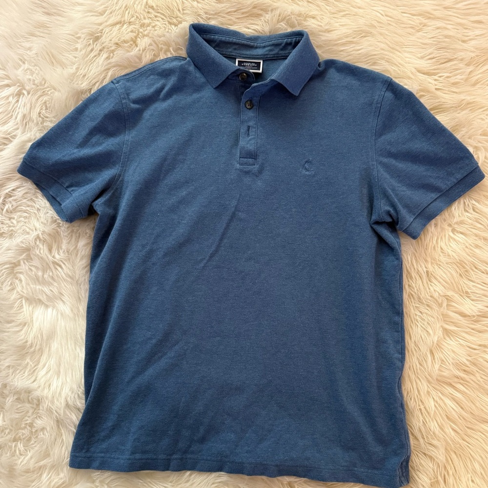 Charles Tyrwhitt Polo Shirt Mens Small Blue Excellent Short Sleeve Pique Logo